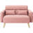 Boarisch 46.5" Upholstered Sofa Loveseat, Pink-174794682