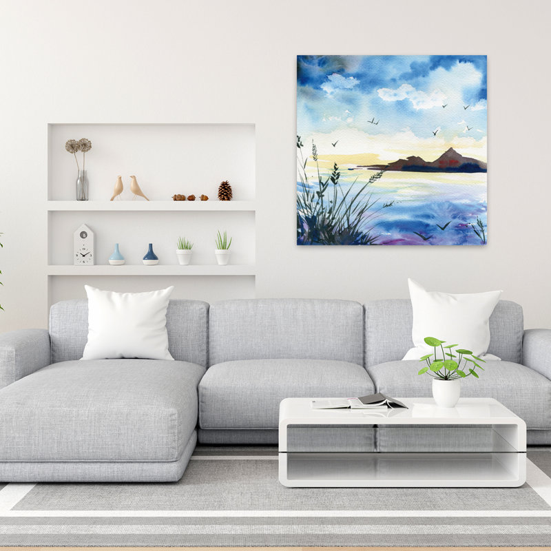 Crépuscule, art contemporain, H 36 po x l 36 po