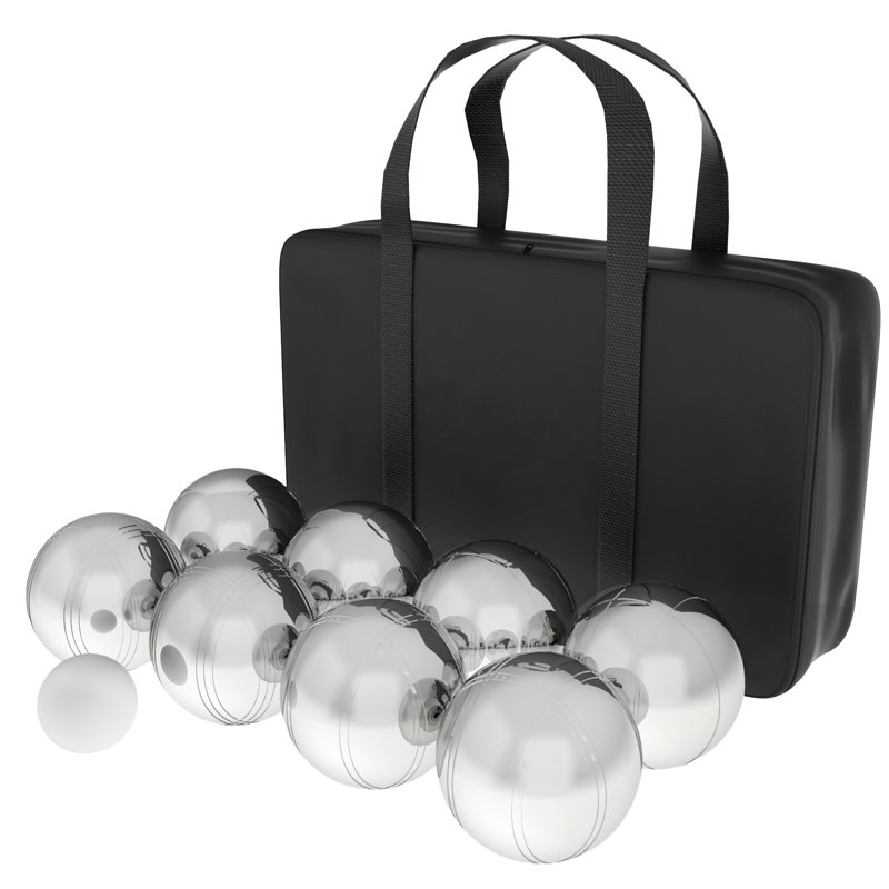 Bocce Ball Set Lawn Game with 8 Steel Tossing Balls and Carrying Case