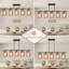 Lustre de ferme 5 lumières avec hauteur réglable, bois rustique et îlot de cuisine en métal noir pour salle à manger