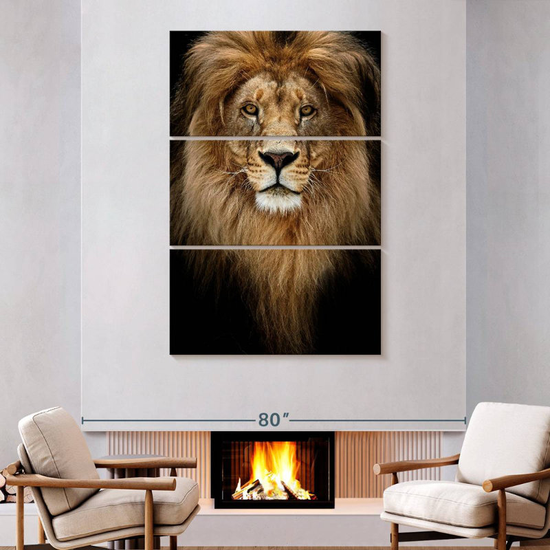 Brampt Kingly Lion Head, 74" H x 48" W