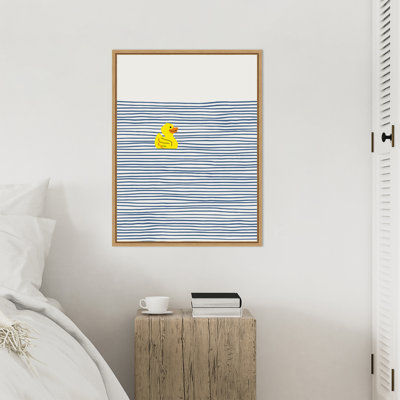 «Yellow Duck Afloat» par Irrizarry, reproduction d'art sur toile encadrée
