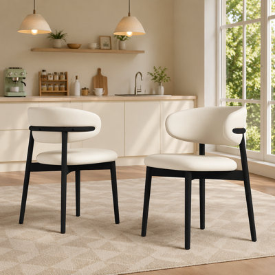 Mid-Century Modern wood feet Dining Chair (Set of 2) – Stylish Wooden Chairs for Dining Room, Kitchen, or Living Room, Comfortable & Durable, Easy to Assemble
