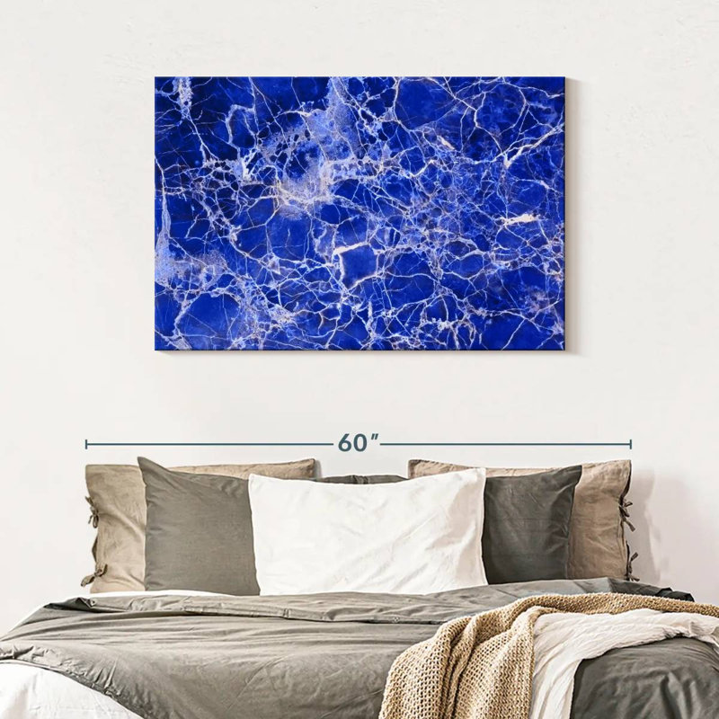 Avery Webbed Marble Blue Abstract, 30" H x 45" W