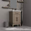 Ensemble de meuble-lavabo simple en chêne gris l 20 po x P 18 po, comptoir en acrylique, miroir et robinet 18 po