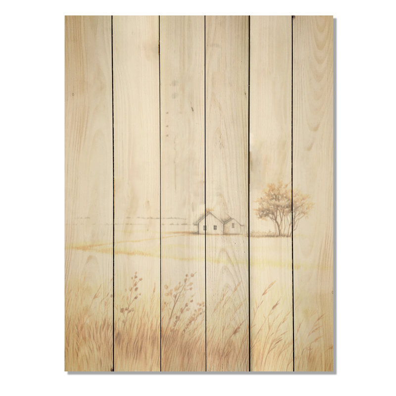 Prairie beauté dévoilée I - prairies, art sur bois de pin naturel, H 32 po x l 24 po