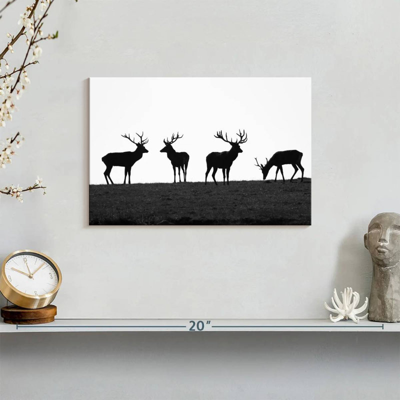 Silhouettes de cerf élapier Brampt, H 8 po x l 12 po