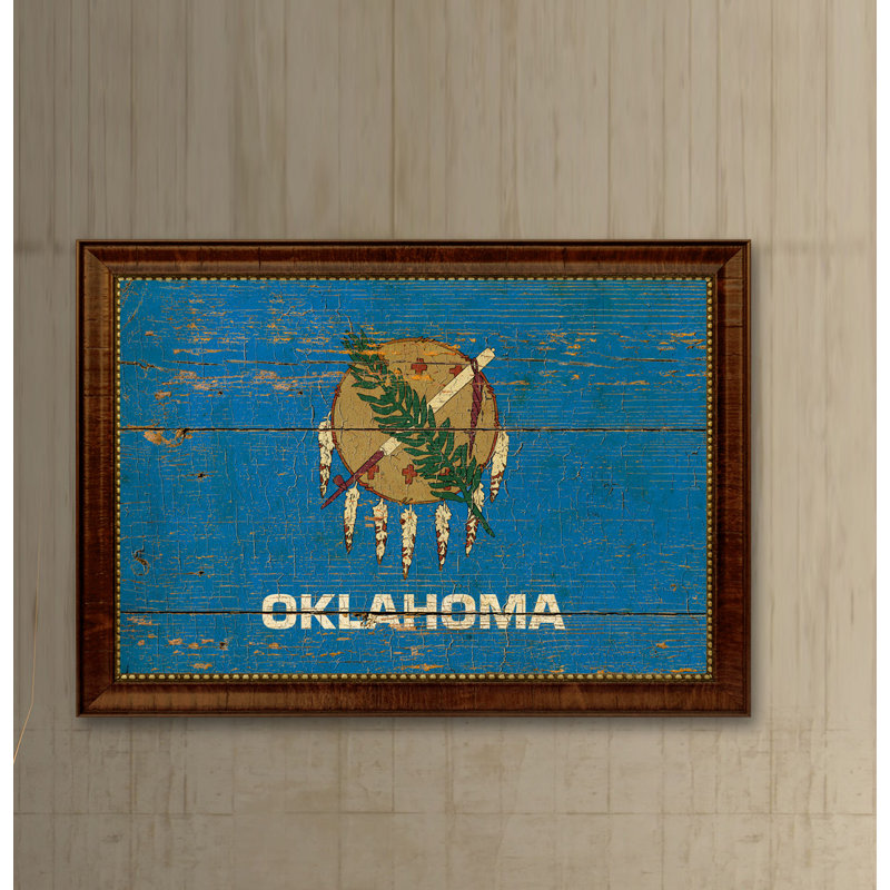 Impression encadrée sur toile, H 15 po x l 21 po x P 1 po, Oklahoma, Encadrement brun