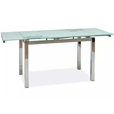 Isabeau Glass Top Metal Base Dining Table