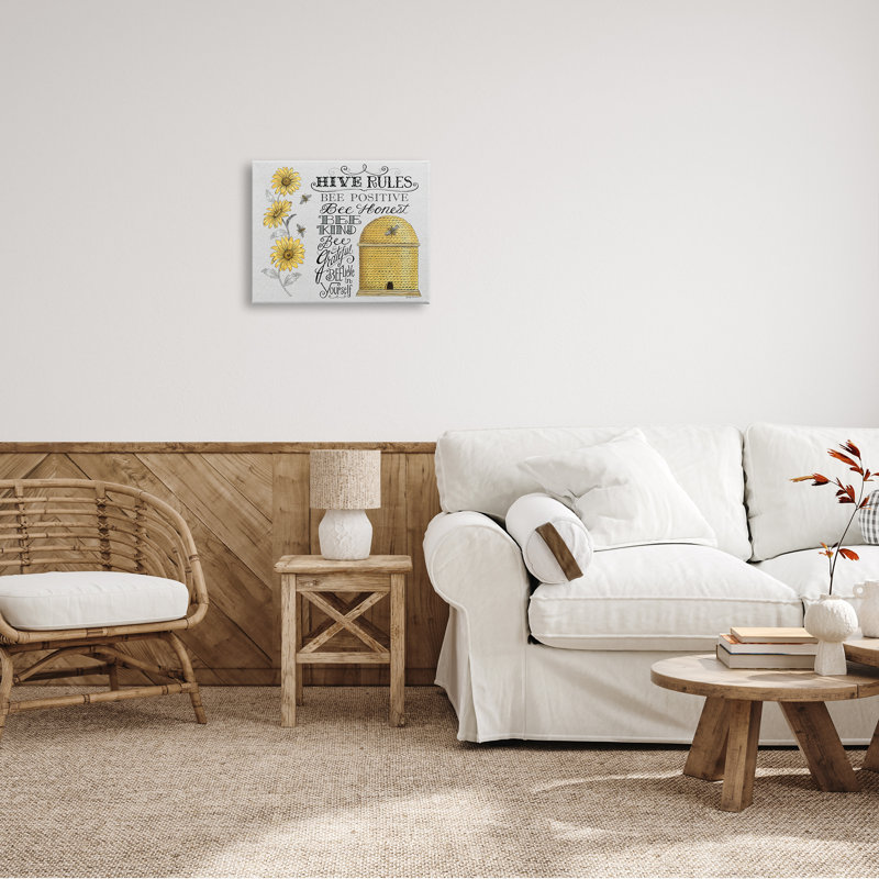 «Hive Rules», H 16 po x l 20 po x P 1,5 po, Toile tendue