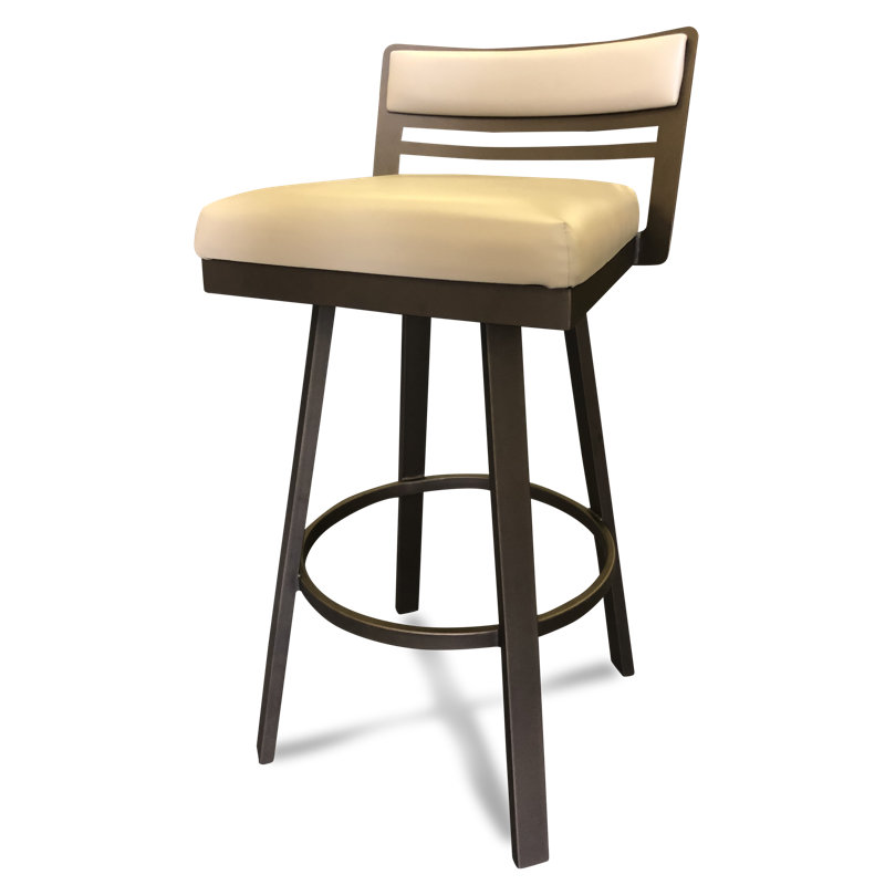 Xylia Swivel Upholstered Faux Leather Counter Stool, Bar Stool (30" Seat Height)