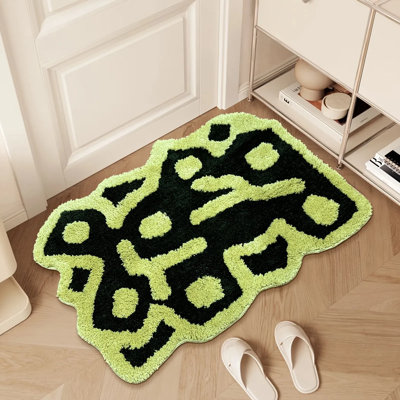 Retro Rainbow Tufted Rug - Fluffy Anti-slip Accent Rug For Bedroom, Living Room & Bathroom Decor