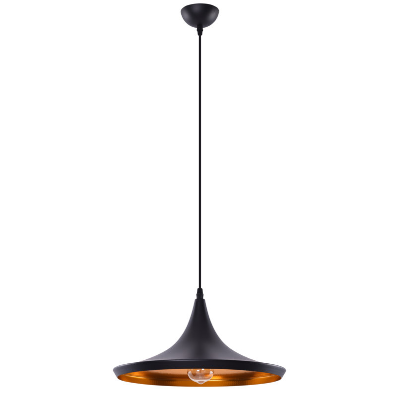 1 - Light Cone Pendant, Black/Gold