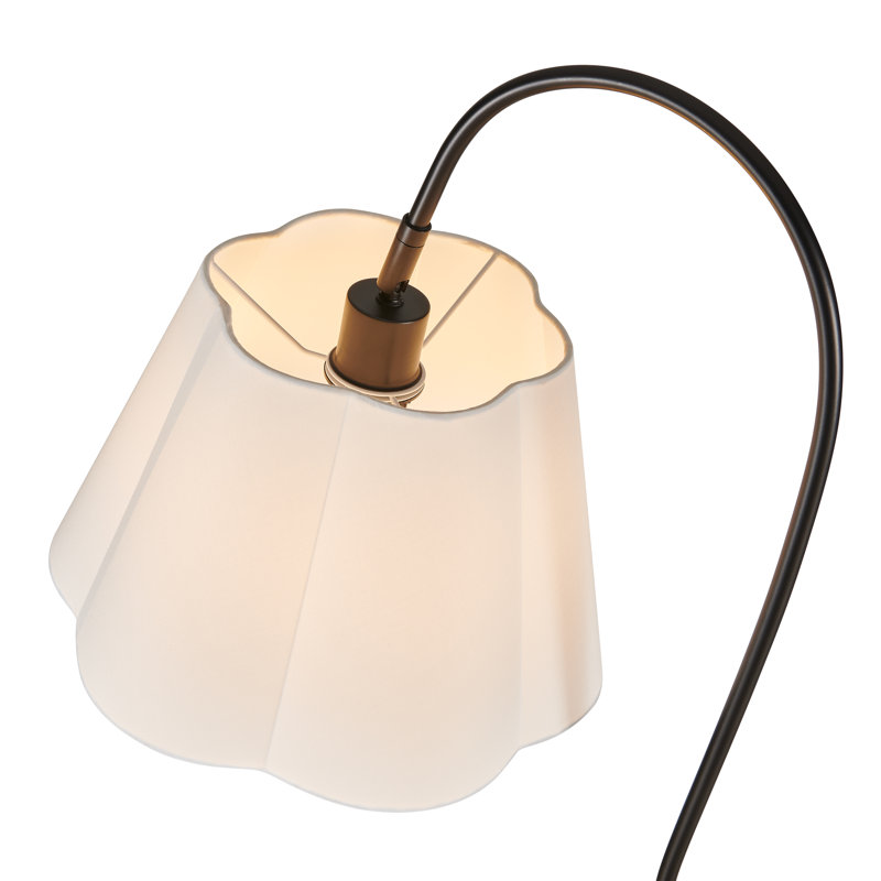 68" Black Metal Arched Floor Lamp