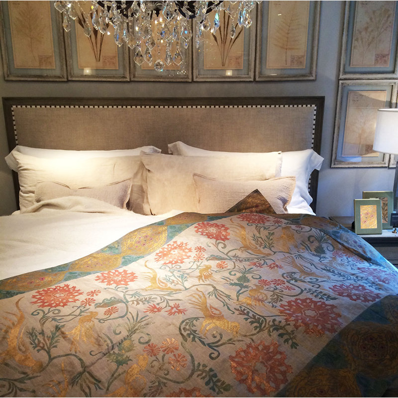 Chinese Flowers II Linen Throw