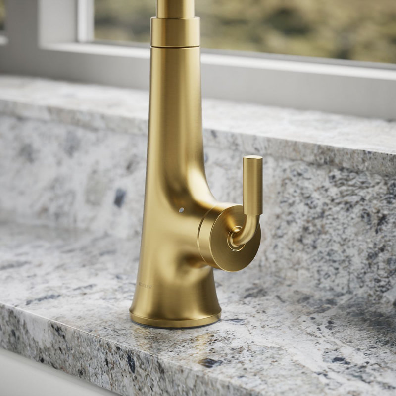 Tone Touchless Pull-Down Kitchen Sink Faucet with Three-Function Sprayhead, Vibrant Brushed Moderne Brass