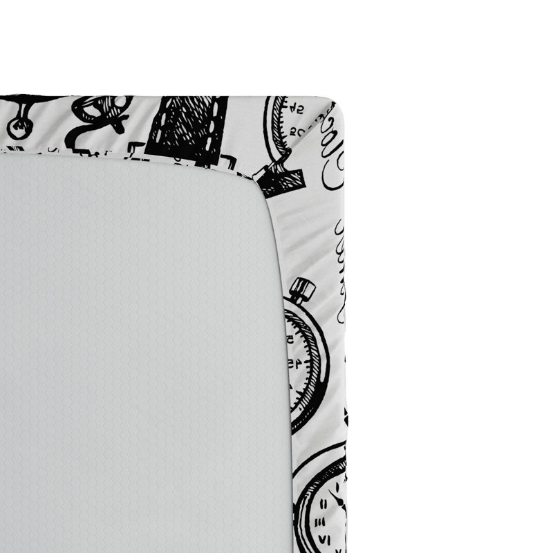 Clock Microfiber Fitted Sheet, Twin Fitted Sheet