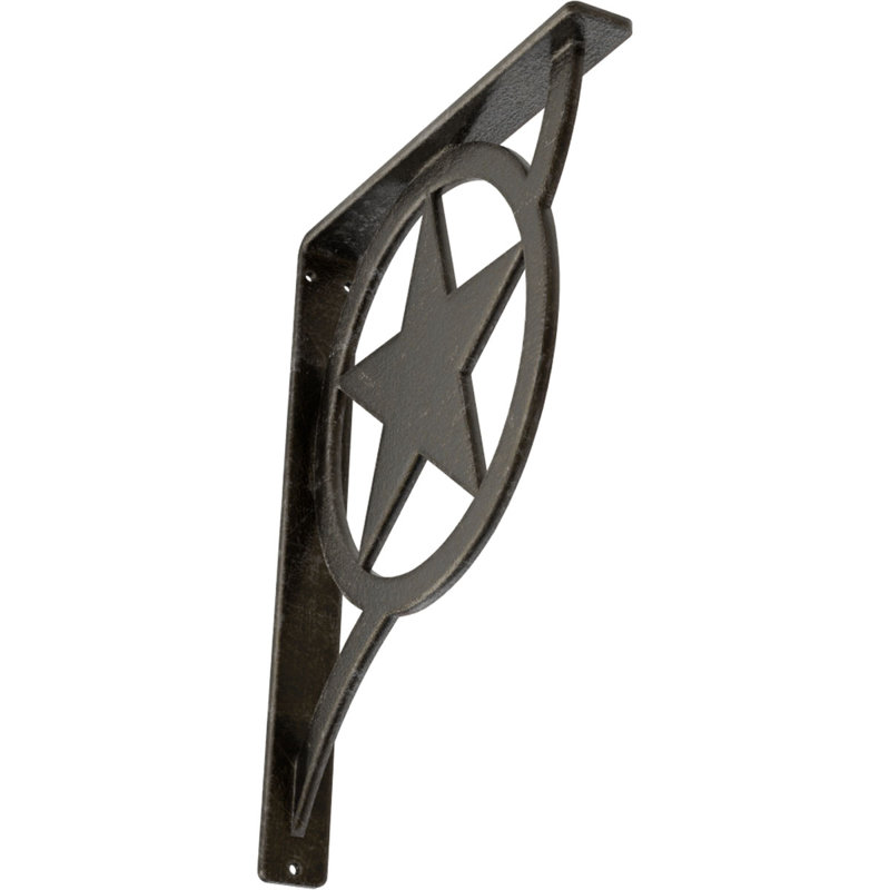 Support en fer forgé Austin, Argenté antique chaleureux, H 12 po x l 1,5 po x P 10 po