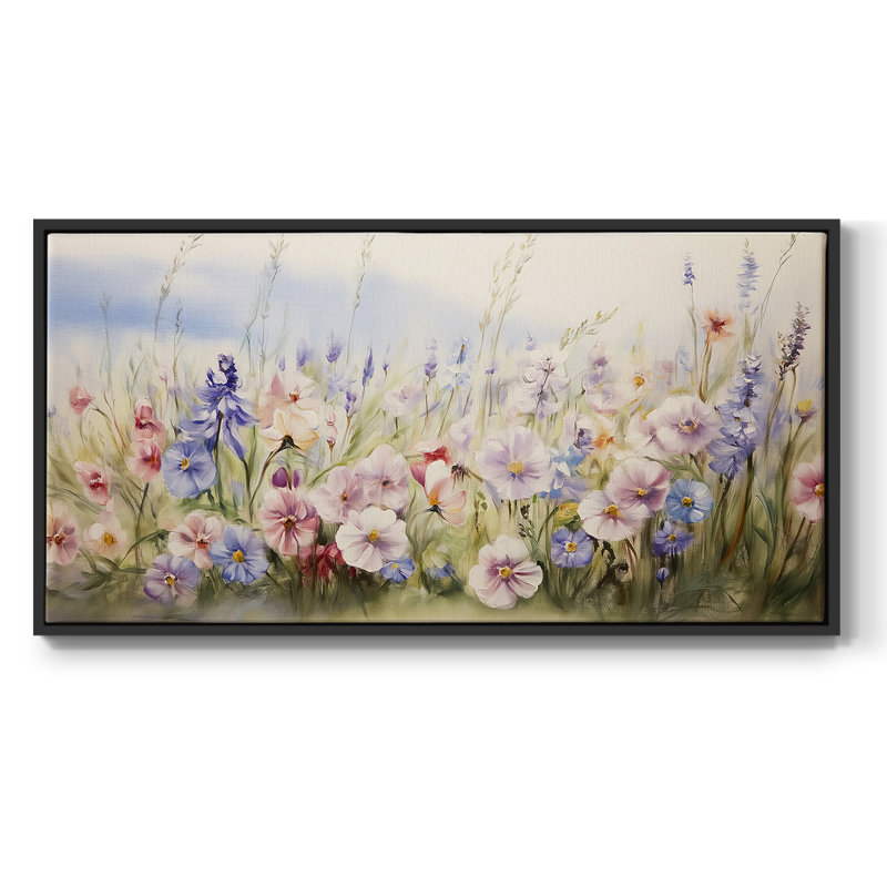 Botanical Series-CCxx - Toile tendue avec châssis tendue, prête à être accrochée, Noir, H 21 po x l 41 po