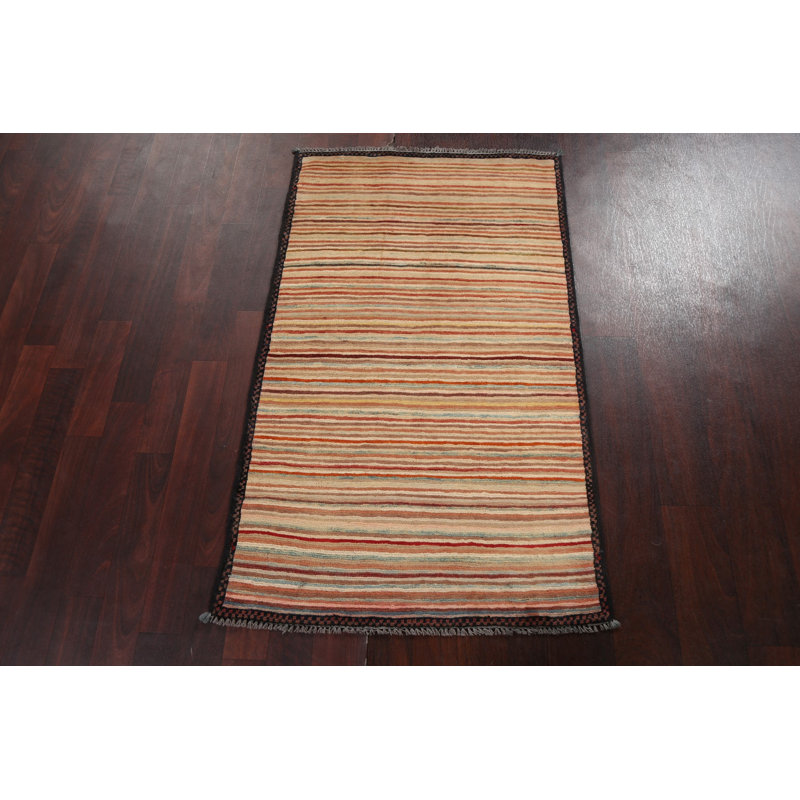 Tapis oriental en laine Eastfield Gabbeh Kashkoli noué à la main 3 x 4