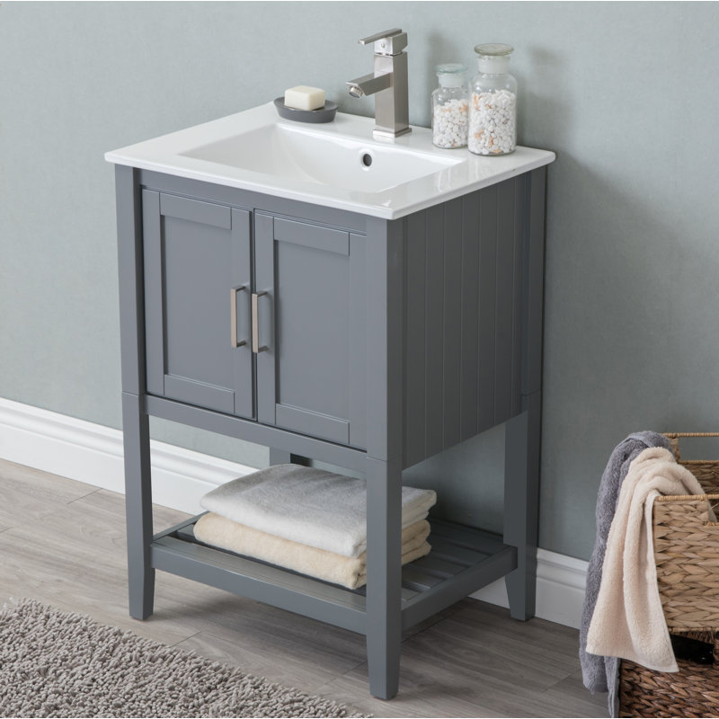 Meuble-lavabo simple 24 po Petersburgh, Gris Westchester