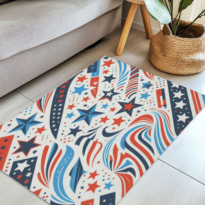 Tapis tressé Patriotic Stripe Parade, Rectangulaire 3 pi x 5 pi