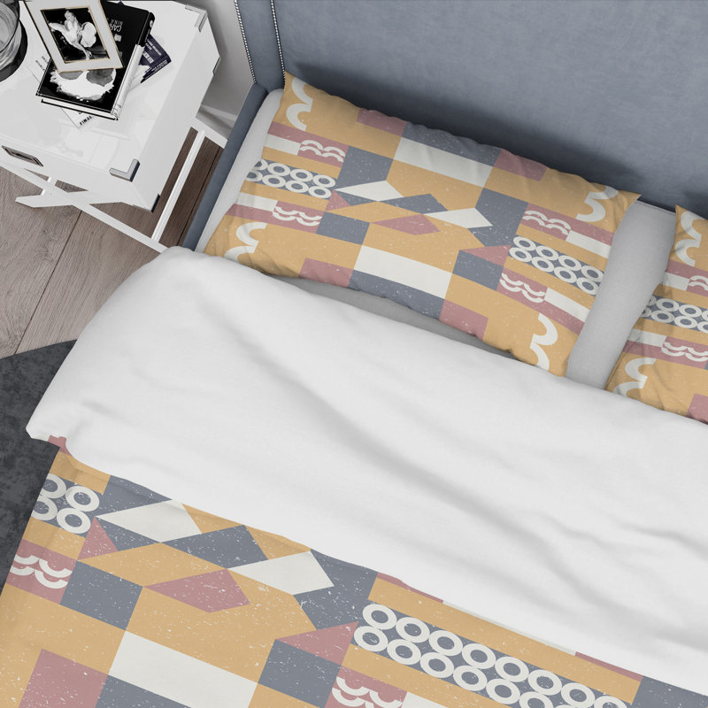 Ensemble de housse couette mid-century rétro vi , Housse de couette très grand + 2 taies décoratives