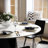 59" Modern Round Dining Table for 6, Matte White Sintered Stone Tabletop with Solid Black Carbon Steel Pedestal, Circle Dining Table for Kitchen-951082521-1002724013-1002724008