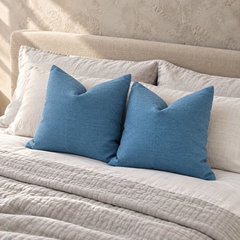 Ocean Blue Textured 2 Pillow Set