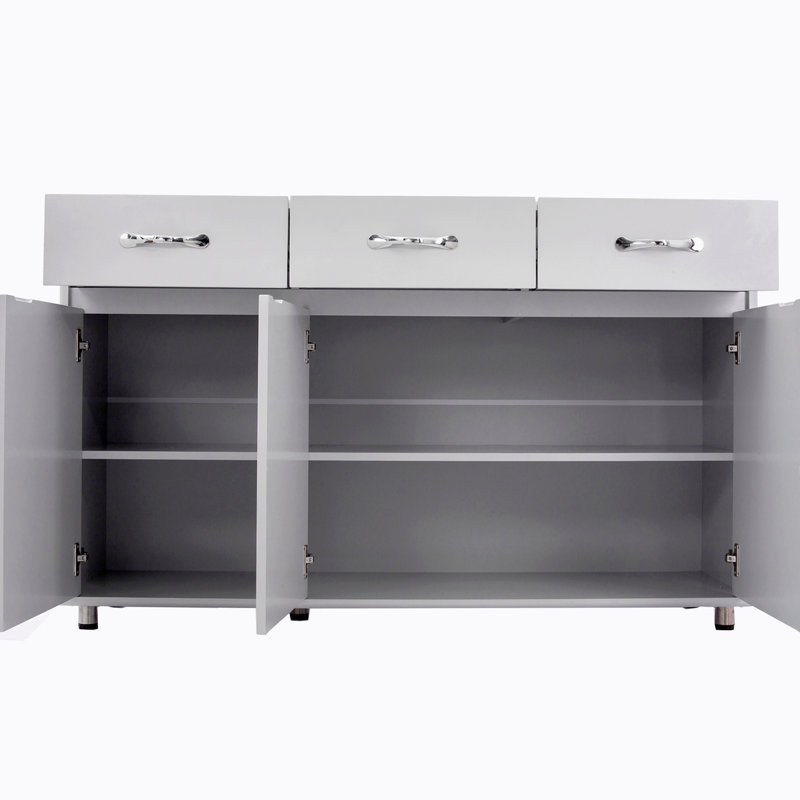 Armoire de rangement à 3 tiroirs, Gris