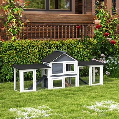 Rabbit Home - Spacious, With Ramps, Gray 80.81" House , Easy Access,