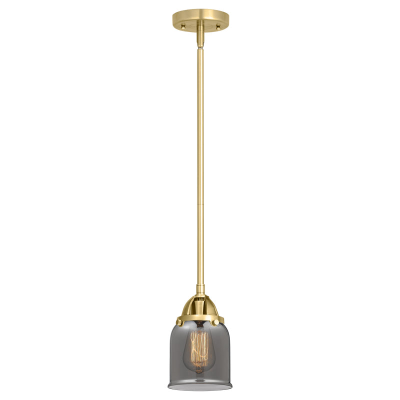 Mini 2 - Amberlynn - Mini-luminaire suspendu avec tige 5 po Nouveau - ampoule non incluse, Plaqué couleur fumée, Or satiné