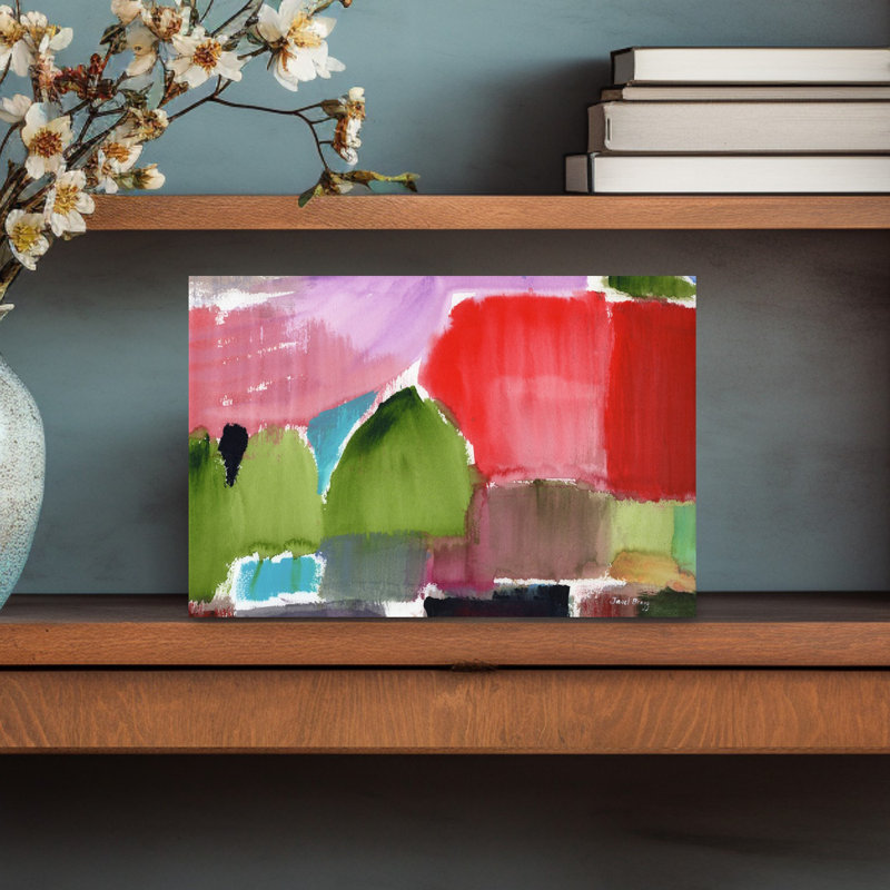 Art contemporain abstrait coloré et audacieux, H 12 po x l 18 po