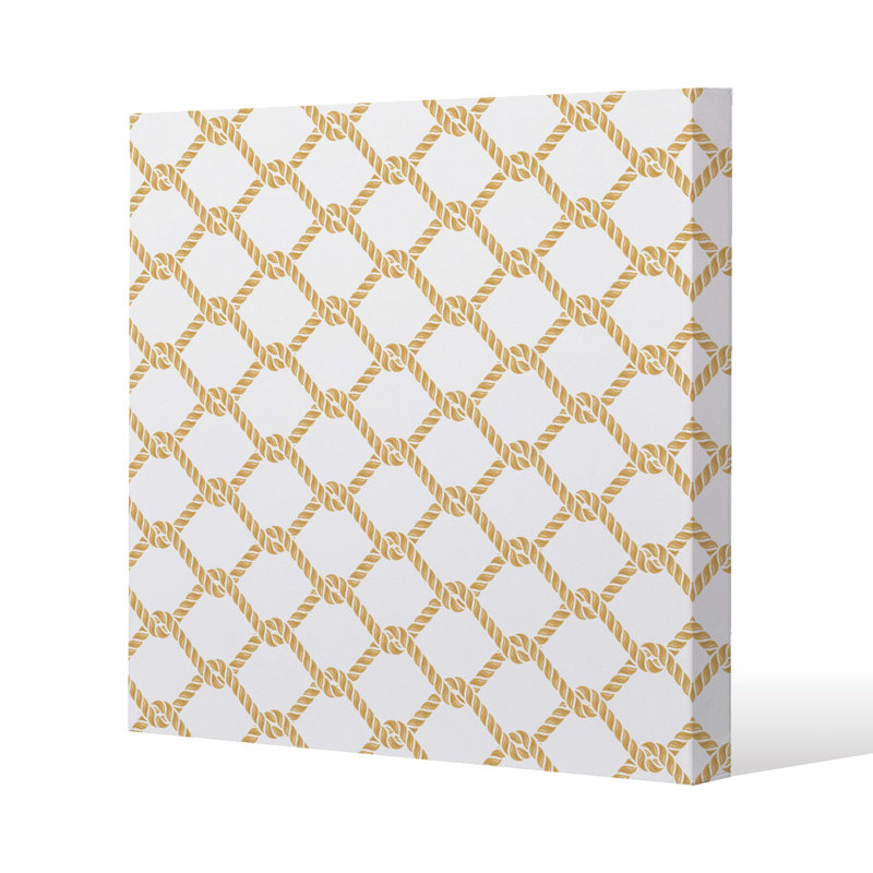 Chainlink Rope Slim Style Canvas Print, 15mm Slim Real wood., 20 cm H x 20 cm W