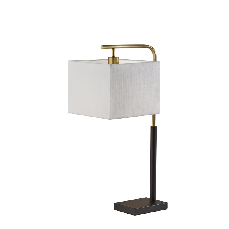 Fleetwood Metal USB Desk Lamp, Off-White, Black/Antique Brass