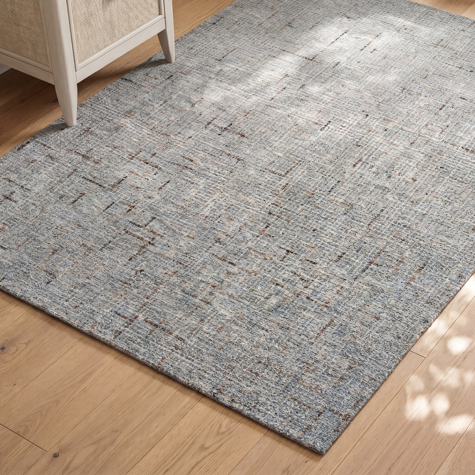 Caryville Light Gray Hand-Tufted Wool Rug, Rectangle 5' x 7'6"
