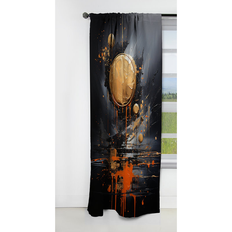 Kelli - Rideau Collages - Rideau occultant abstrait - 1 panneau, L 52 po x L 84 po