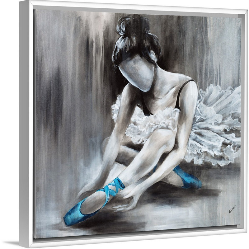 « et grâce i », peinture sur toile, H 37,7 po x l 37,7 po x p 1,75 po, Cadre flottant blanc