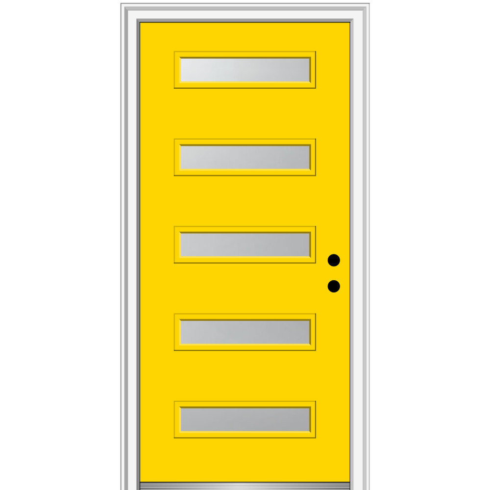 Verona Home Design 5Lite Spotlight Painted Steel Prehung Front Entry