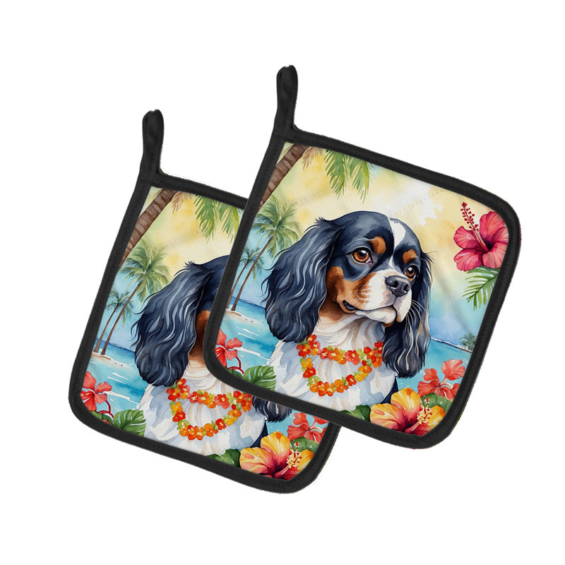 Caroline's Treasures Luau Party Floral Polyester Potholder Set