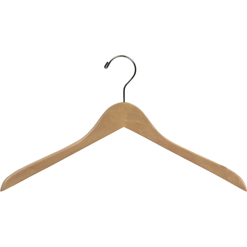Jeffry Wood Standard Hanger for Dress/Shirt/Sweater, 50, Light Brown