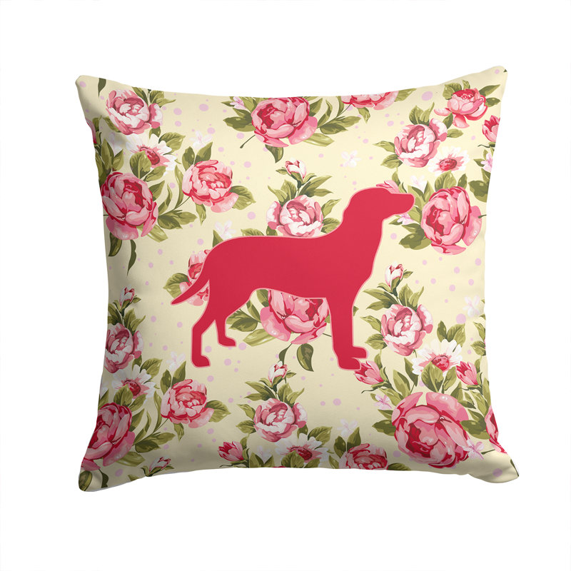  Coussin 14 "Labrador Shabby Elegance, Jaune clair