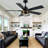 52"  Wooden Blades Caged Ceiling Fan with Light Kit and Remote, Farmhouse Ceiling Fan for Living Room