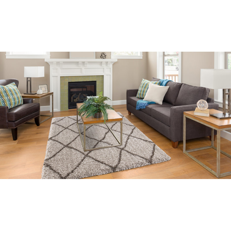 Tapis décoratif beige à poils longs kingscanyon, Rectangle 6 pi 7 po x 9 pi 3 po