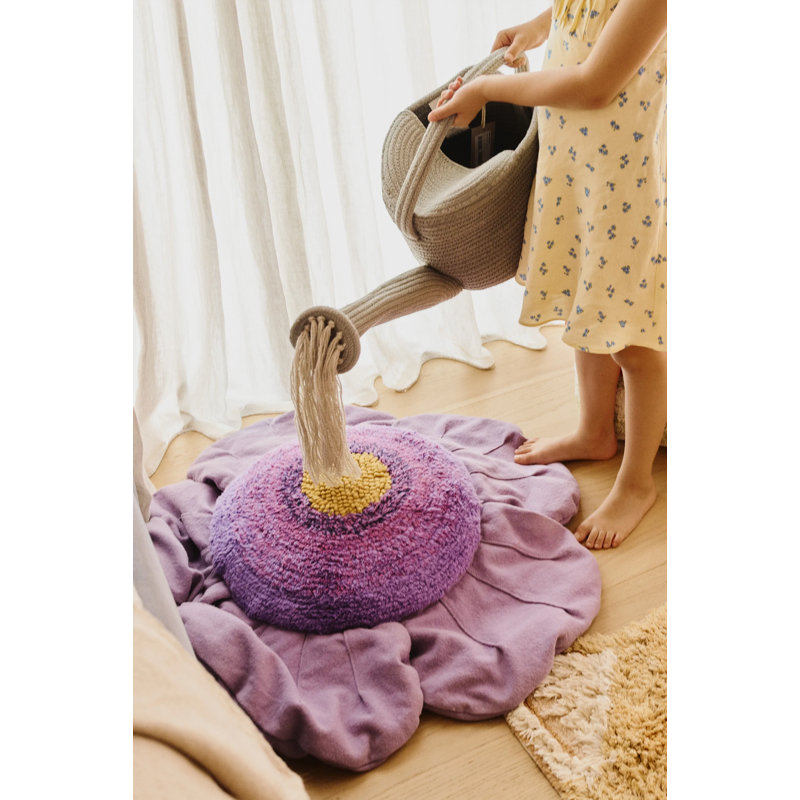 Floor Cushion Purple Poppy