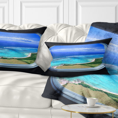 Ocean View from Window - Sea & Shore Printed Throw Pillow