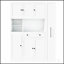 Buffet traditionnel autoportant avec huche, grande armoire de rangement pour garde-manger, armoire latérale coulissante et tablettes de porte pour une organisation efficace-134533072