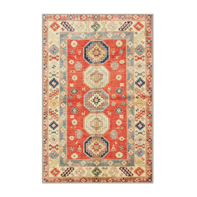 Tapis oriental orange / bleu / beige