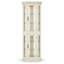 Vitrine de coin lumineuse classique avec tablettes réglables en verre, blanc-1472258360