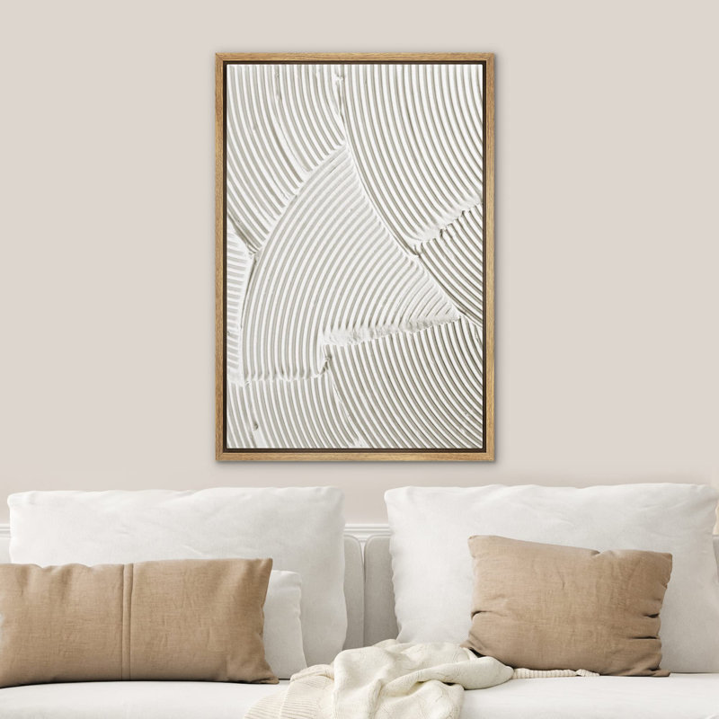 Ligne géométrique «No Texture - Wall Art, White Pastel Abstract Modern Wall Decor, Minimalist Neutral Artwork, - Impression numérique sur toile giclée»